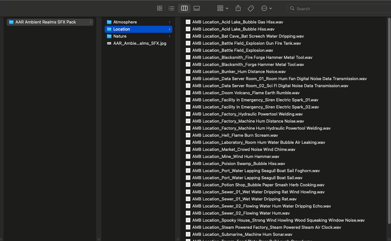 Media 1 for listing AAR Ambient Realms SFX Pack