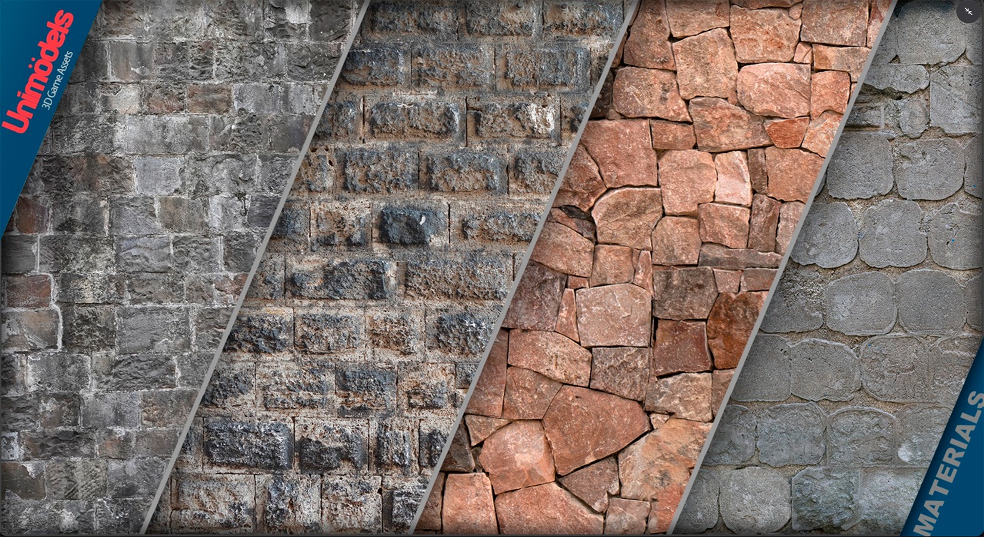 Media 1 for listing Bundle WALL MATERIALS: 100+ Scan-Based PBR Materials (UE 5.4+)