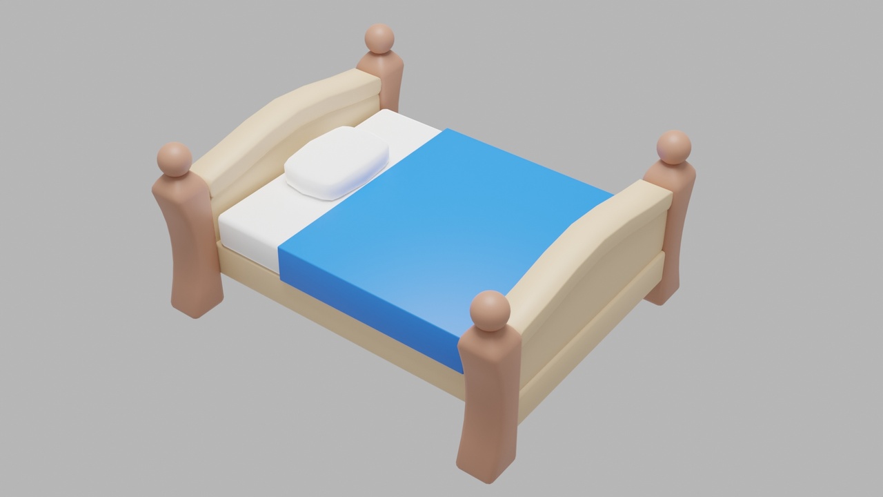 Media 1 for listing Simple Bed 3D Model