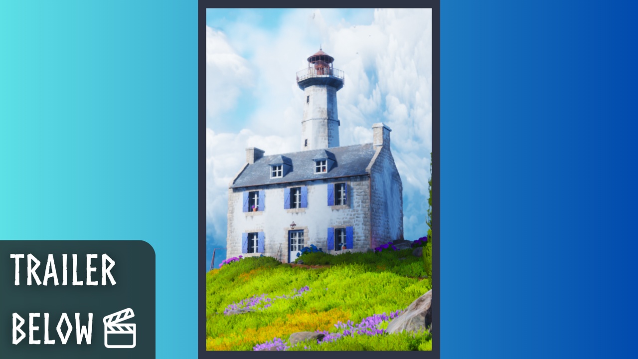 商品 House On A Hill (House, Houses, Fantasy House, Stylized House) 的媒体 1
