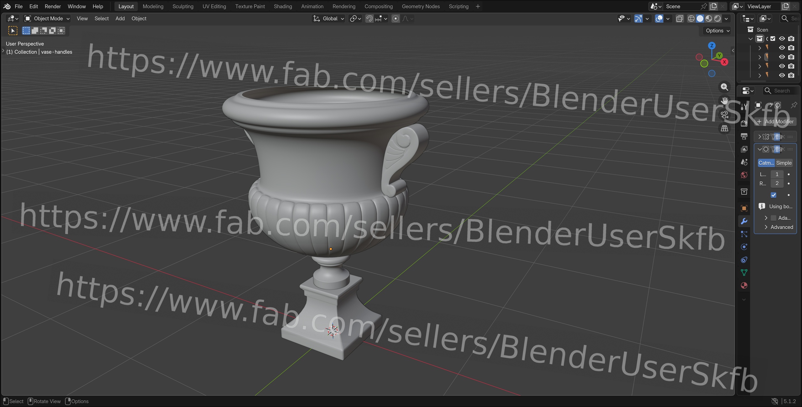 Media 1 for listing Large Fountain Vase