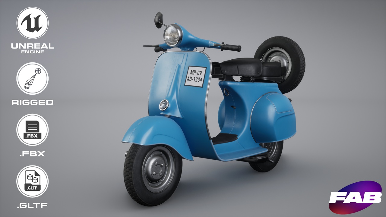 Media 1 for listing Cinematic Indian Vintage Rigged Scooter