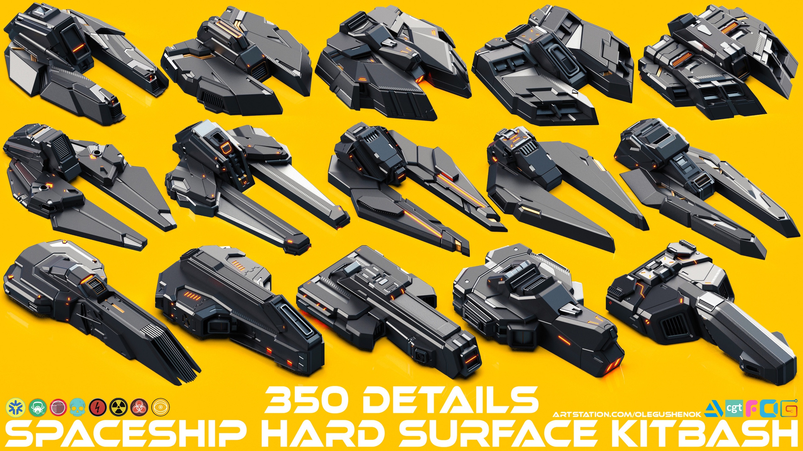 Media 1 for listing SPACESHIP Hard Surface KITBASH 350 DETAILS