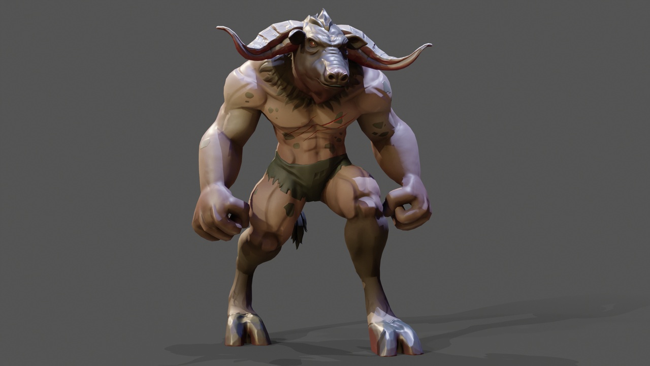 Media 1 for listing Sylized animated  Bull-man Minotaur