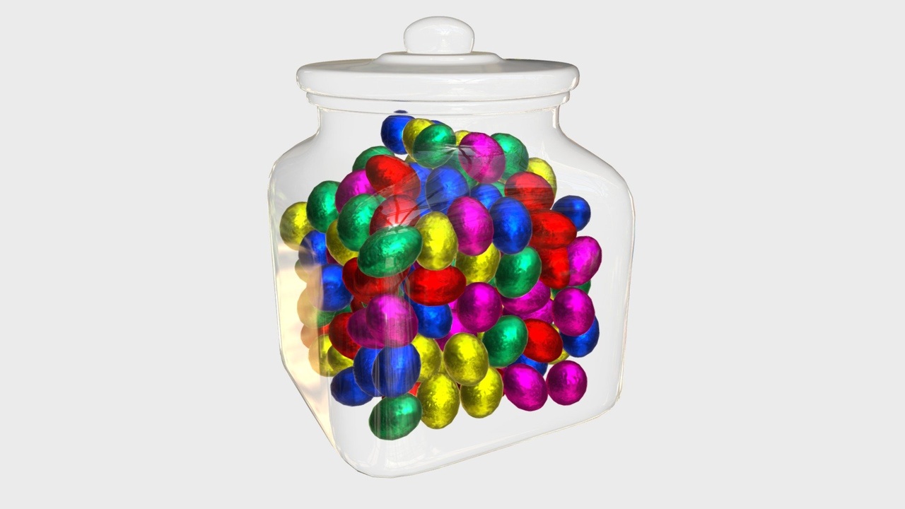 Media 1 for listing Glass jar filled with chocolate eggs