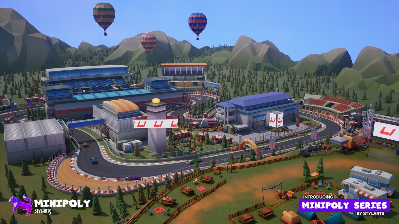 Media 1 for listing Minipoly Series - Race Track ( Stylized Lowpoly Environment )