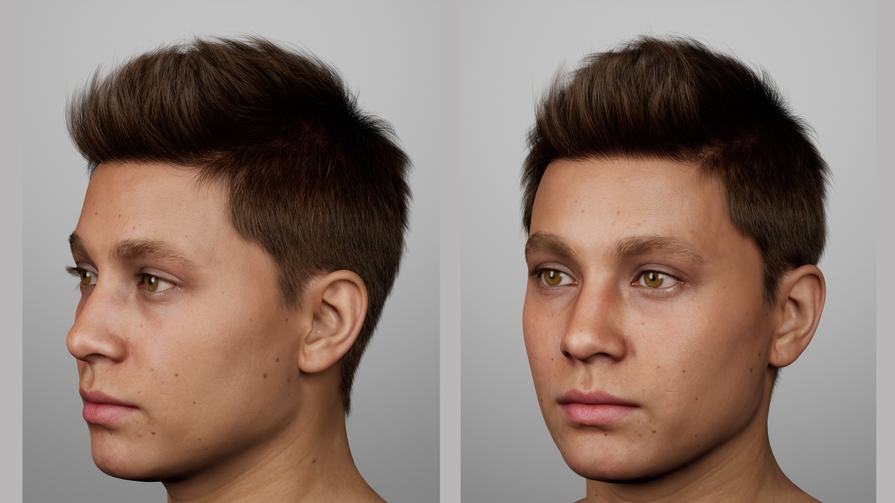 Media 1 for listing Male Classic Quiff with Natural Taper – MetaHuman Hair Groom