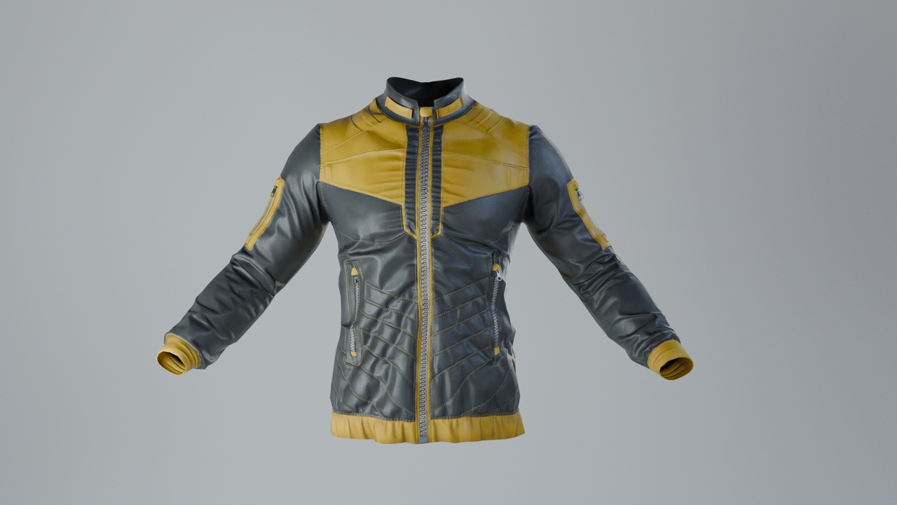 Media 1 for listing Leather Jacket 3D clothing model for UE5 skeleton male female