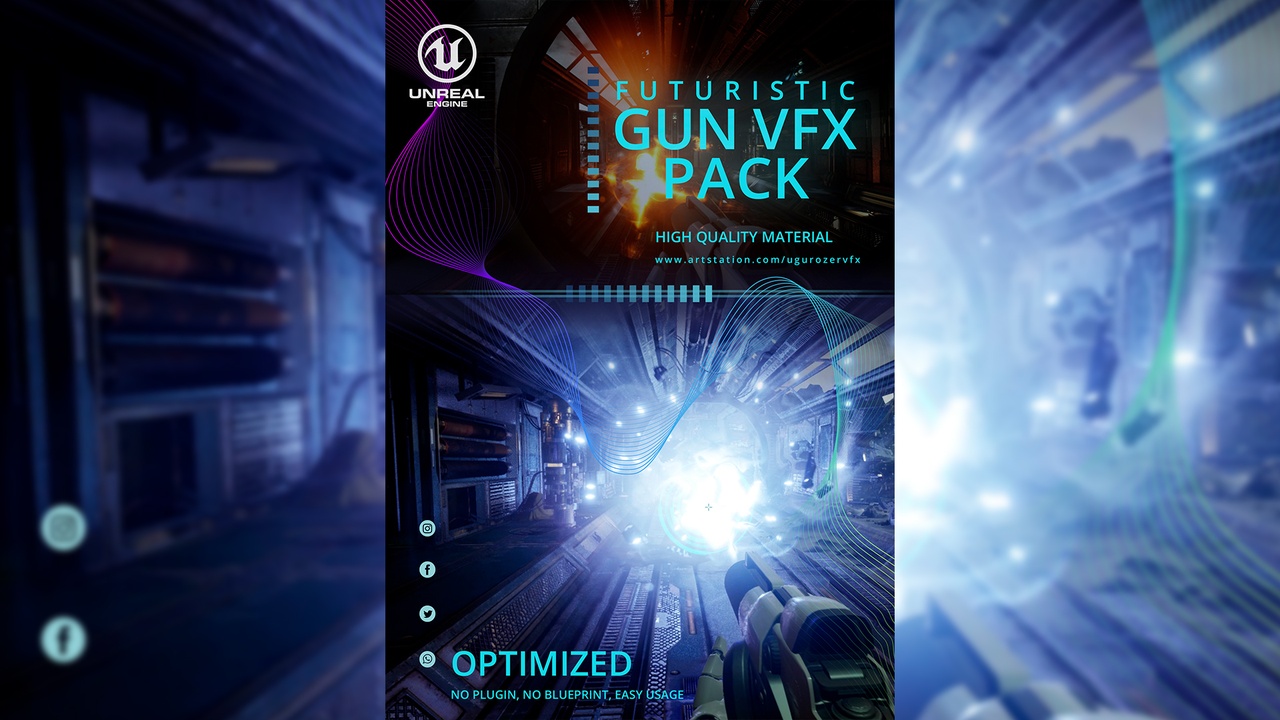 Media 1 for listing Futuristic Gun VFX Pack - High Quality