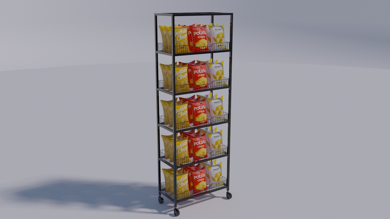 Media 1 for listing supermarket shelf with bags of potato chips 2