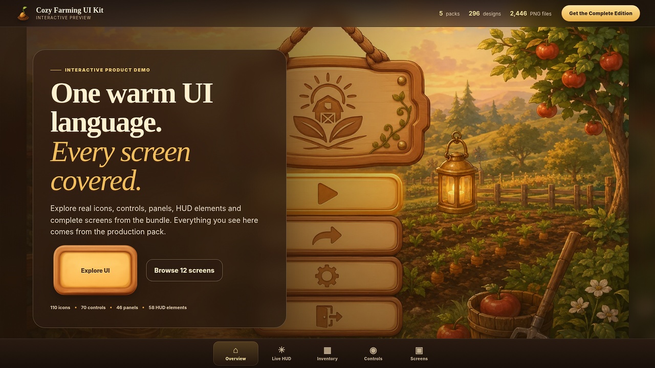 Media 1 for listing Cozy Farming UI Kit
