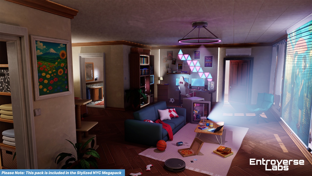 Медиа 1 для объявления Stylized New York Gaming Room ( Interior Modular NYC Environment)