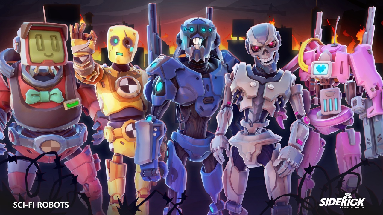 Media 1 for listing Sci-Fi Robots - Sidekick Modular Characters by Synty