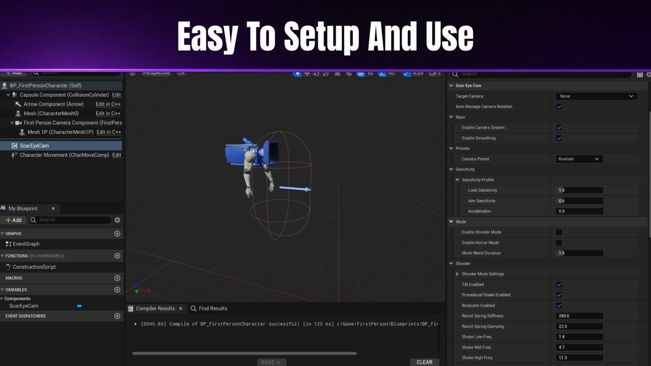 Media 1 for listing Cinematic FPS Camera System: ScarEyeCam (Shooter & Horror)