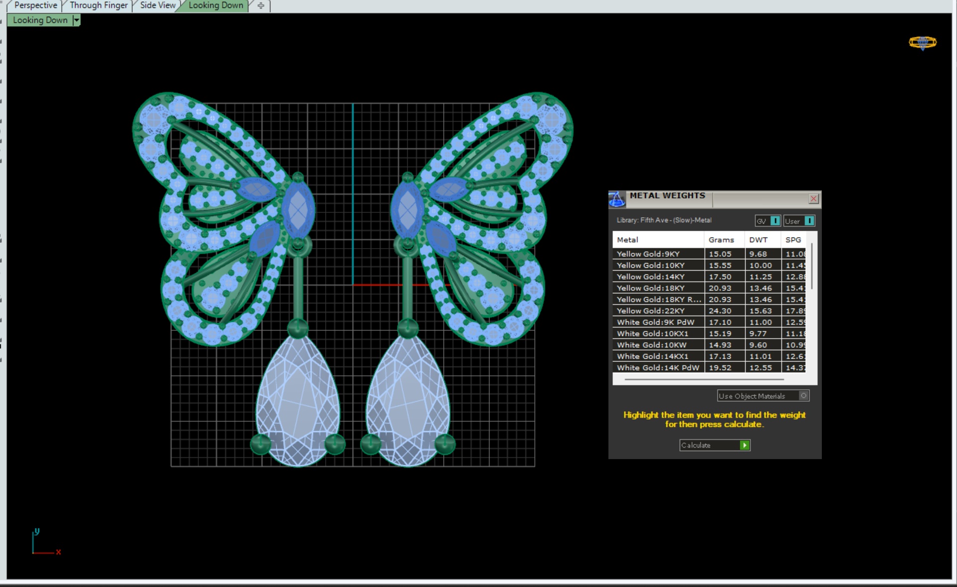 Media 1 for listing Butterfly Gemstone Earring