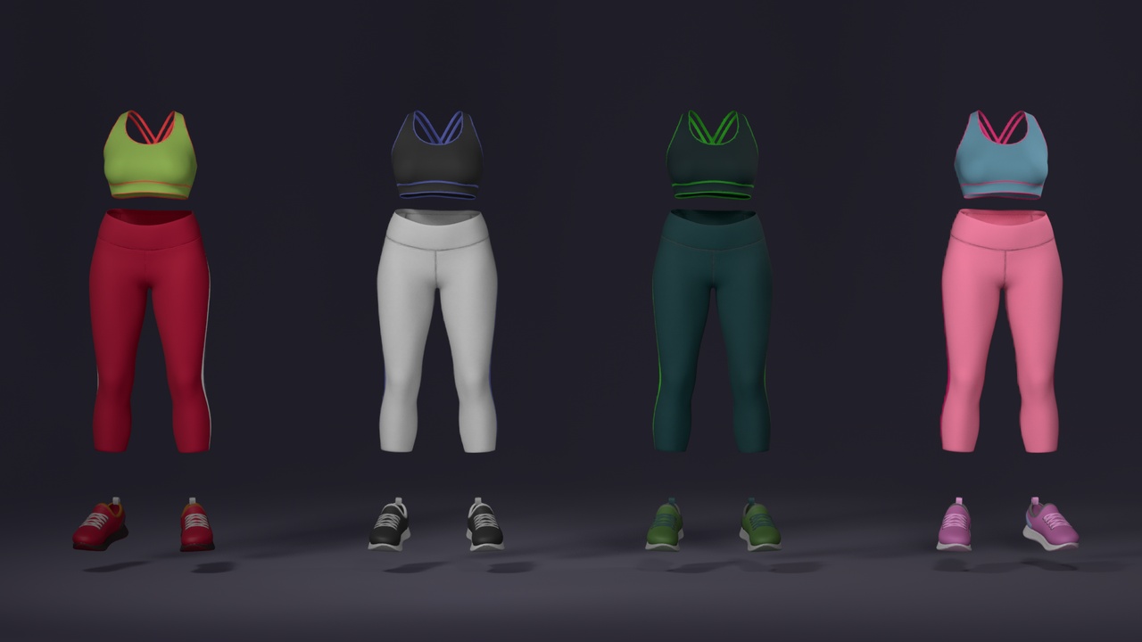Media 1 for listing MetaOutfits – Sports Wear – Athleisure Female Outfit