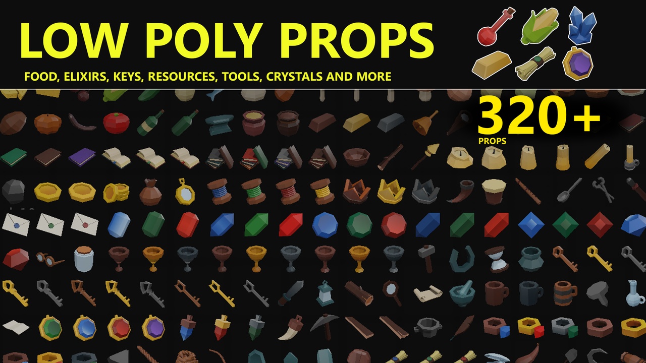 Low Poly Inventory Props 제품 등록을 위한 미디어 1개