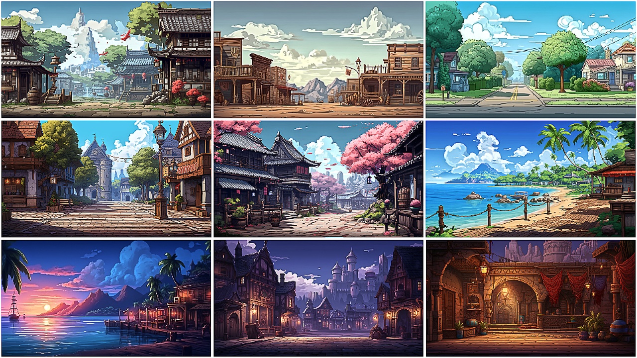 Media 1 for listing BACKGROUND - Pixel Town 1