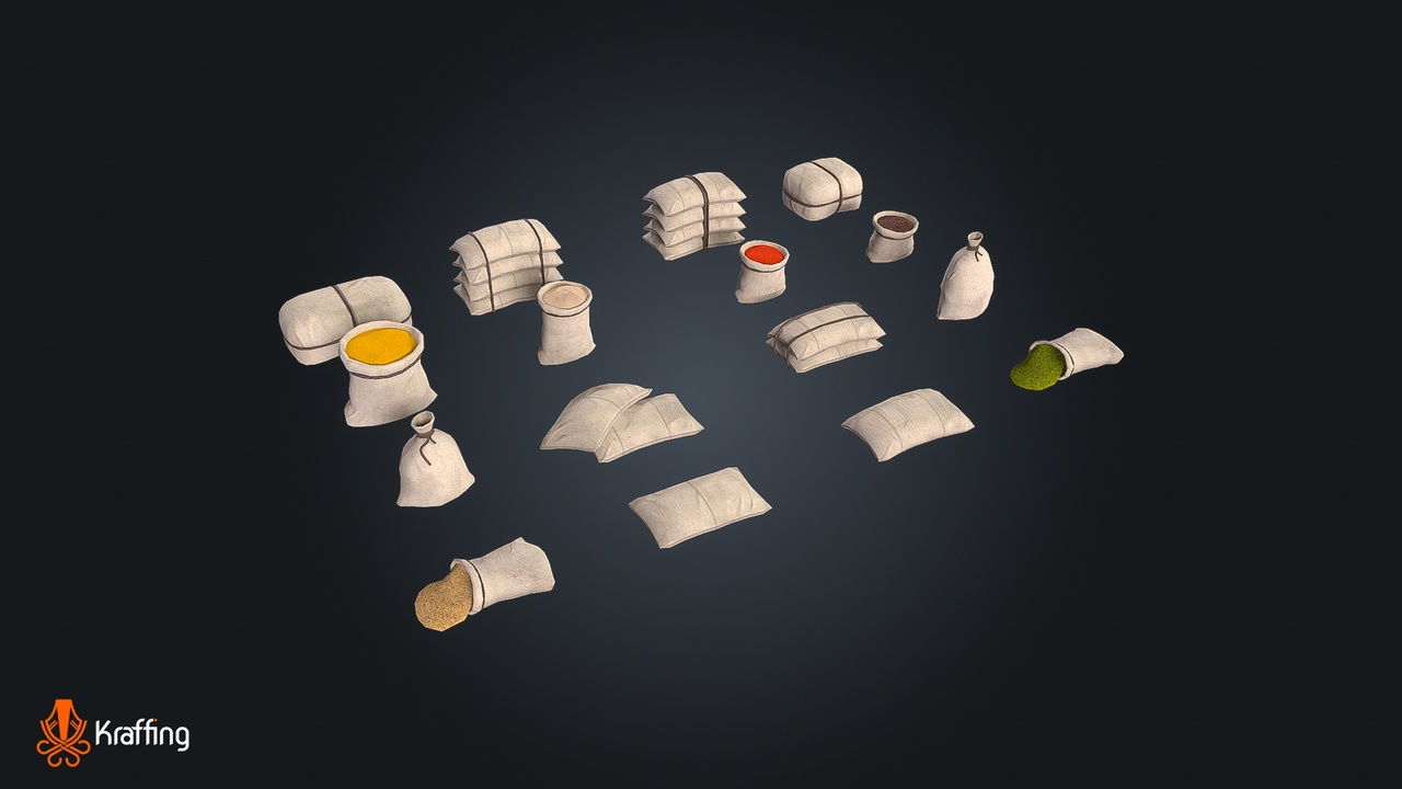 Media 1 for listing Jute Sack Pack V1 - Burlap – Game Ready PBR