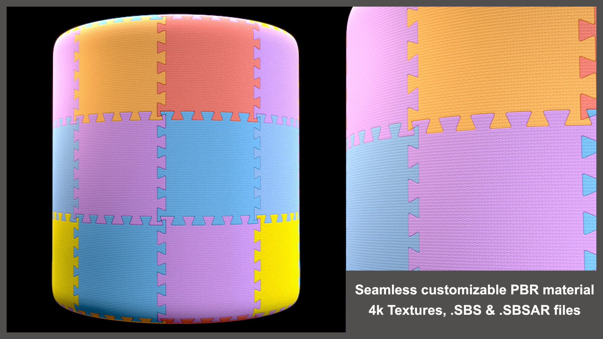 Foam Puzzle Floor Substance PBR material and textures | Fab