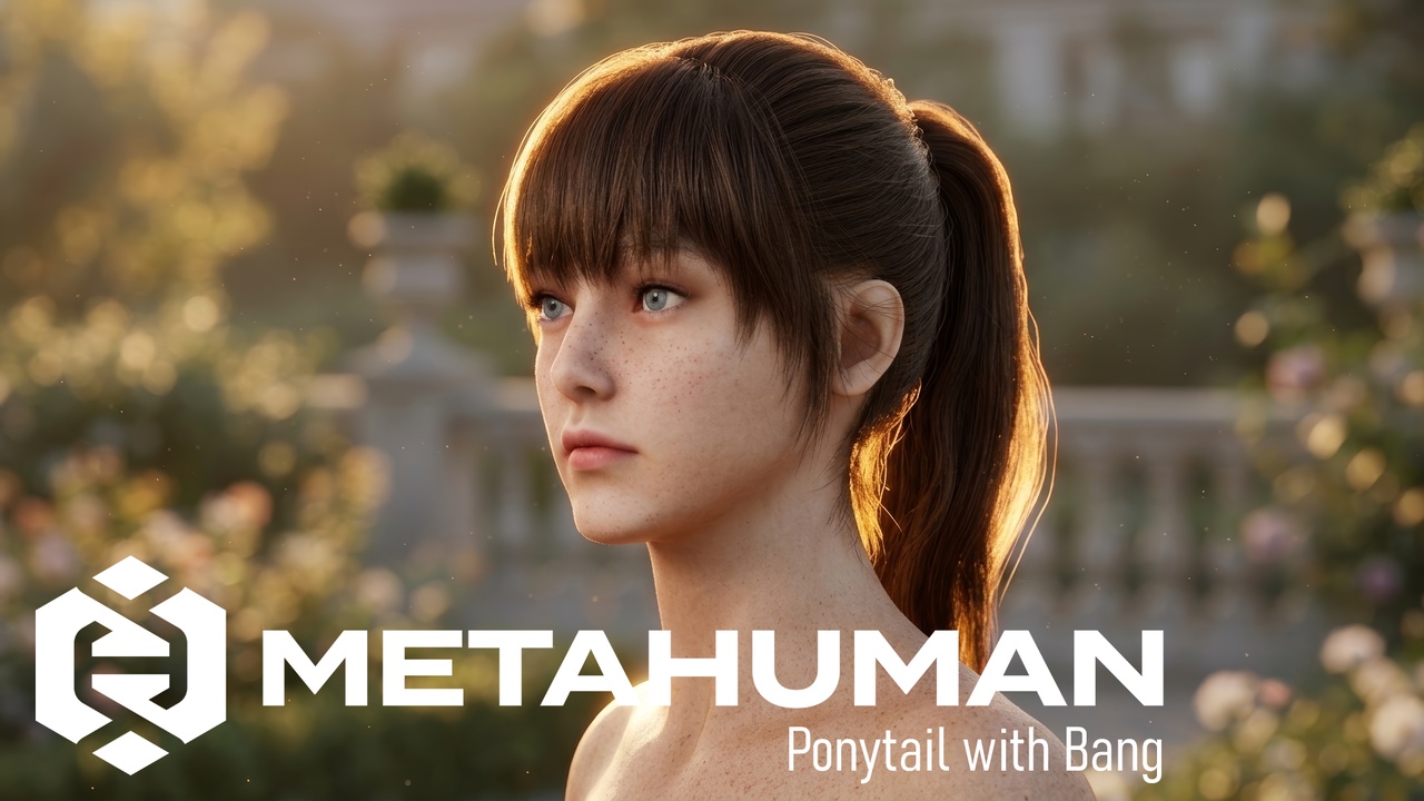 Media 1 for listing MHC: Ponytail with Bang | Metahuman Groom Hair