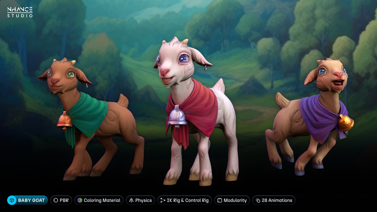 Media 1 for listing Stylized Baby Goat Animal