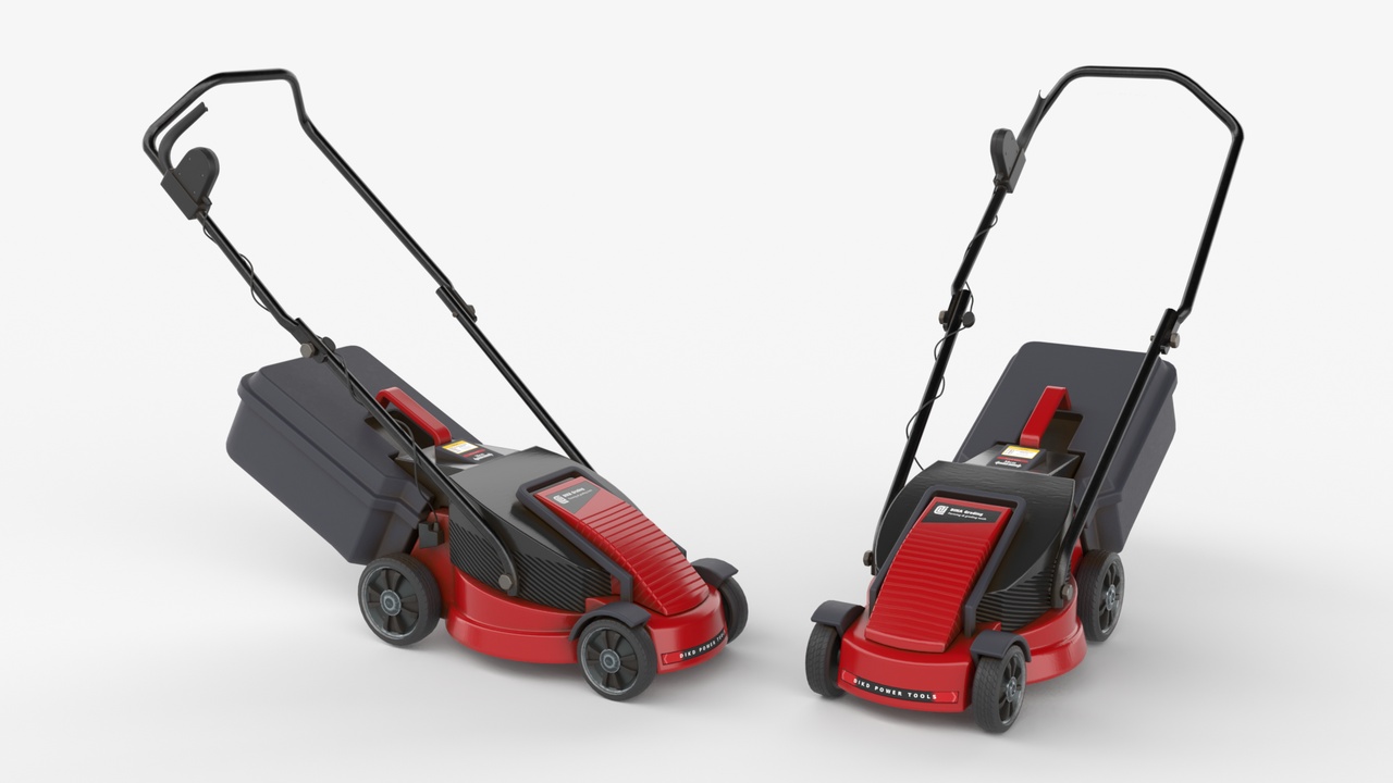 Media 1 for listing Electric Red Lawn Mower with Grass Collector
