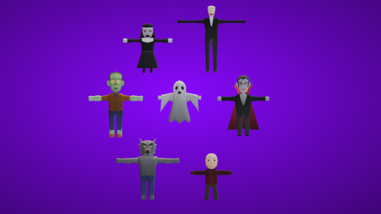 Media 1 for listing LOWHO: Stylized Low Poly Horror Character Pack