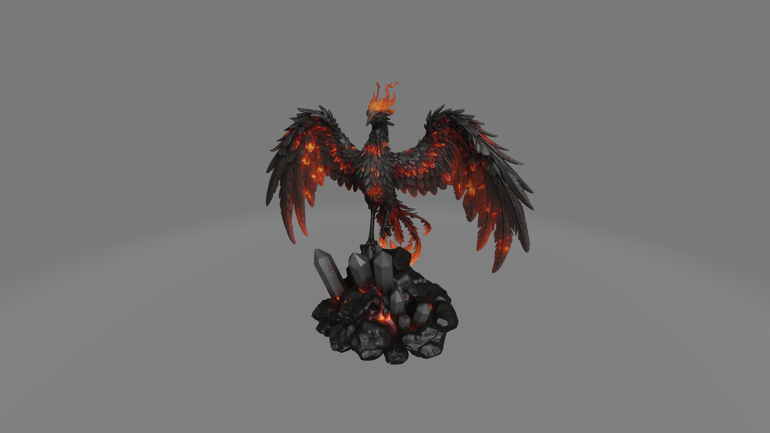 Media 1 for listing Volcanic Obsidian Phoenix