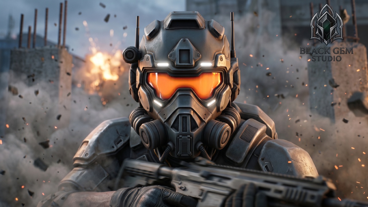 Media 1 for listing Futuristic Tactical Gas Mask Helmet for Sci Fi Soldiers and Metahuman