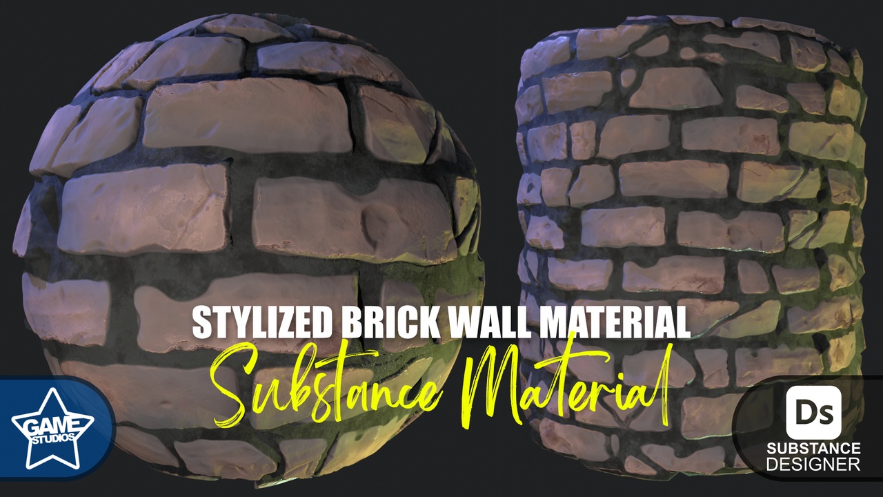 Media 1 for listing Stylized Brick Wall Material 04