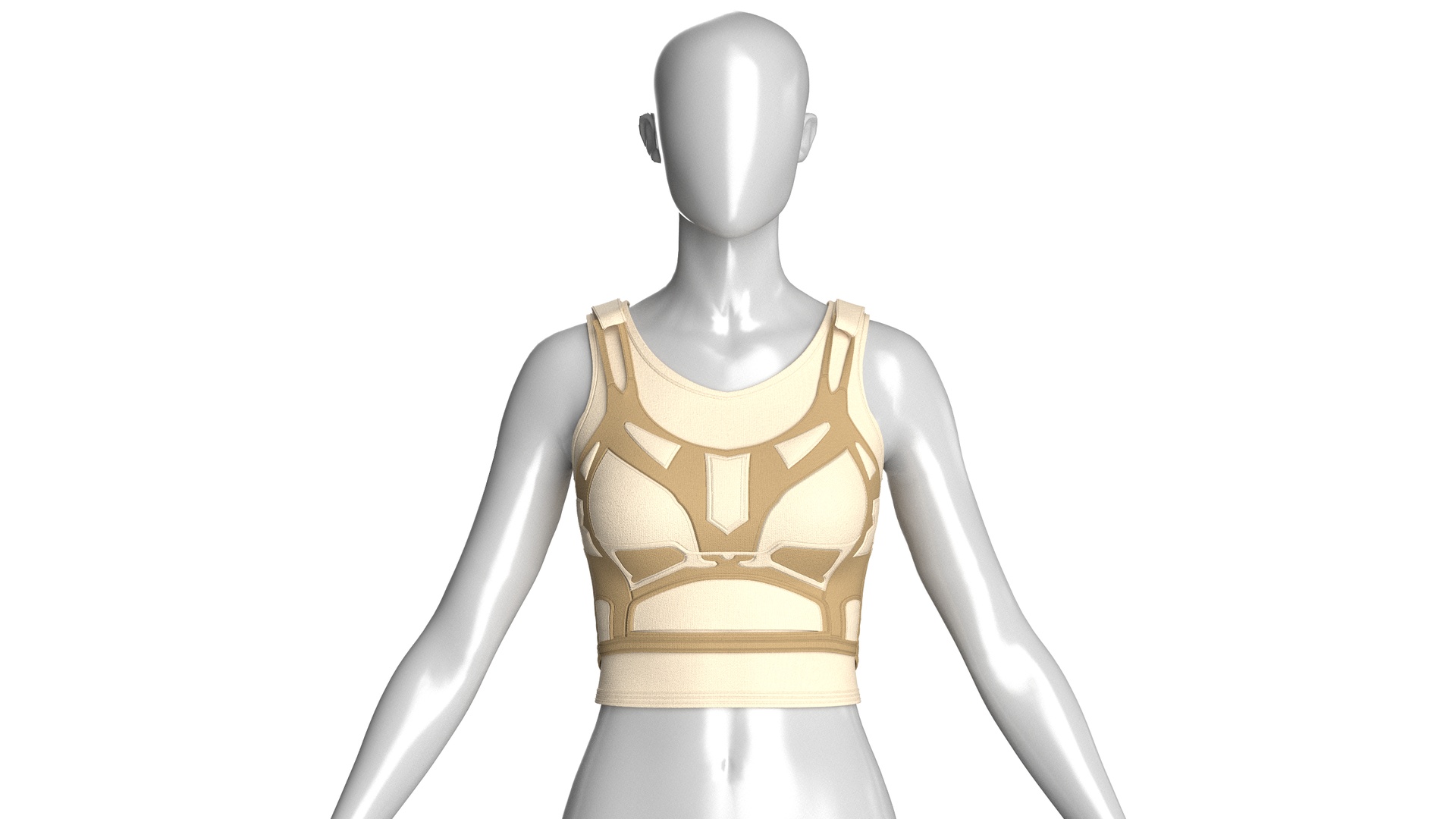 Media 1 for listing Girls Crop Top With Harness Piping | High Poly