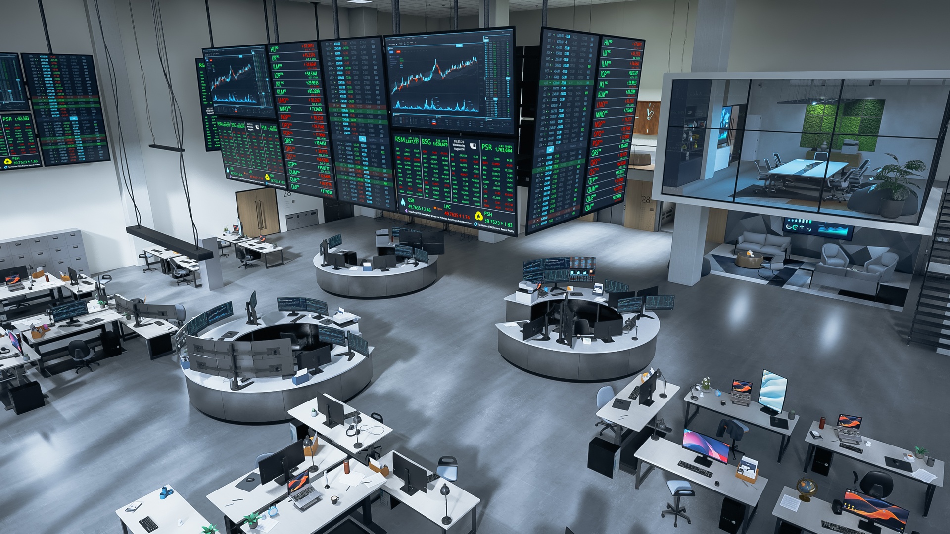 File multimediali per l'articolo Corporate Stock Exchange Office 3D Environment: 1