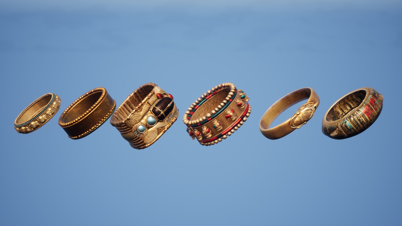 Media 1 for listing Ancient Egyptian Pharaoh Bracelets Pack – 11 Premium 3D Models