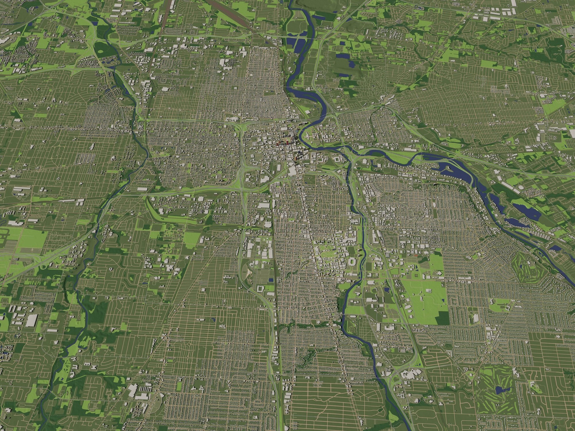 Multimedia 1 dla listy Columbus Ohio USA in 20 km x 20 km - city and urban