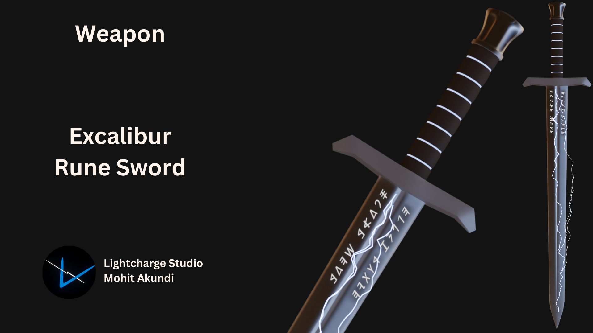King Arthur's Excalibur, Rune Sword prop | Fab