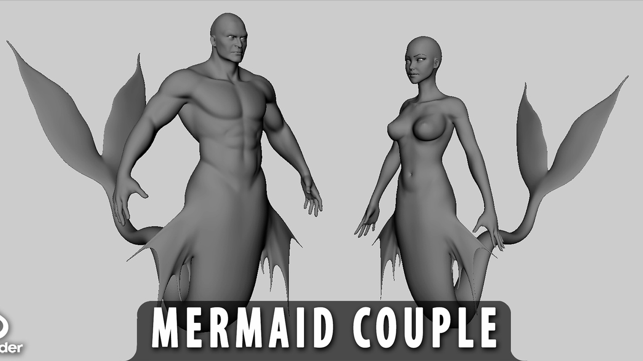 Media 1 for listing Mermaid Couple - Topology + UV Map