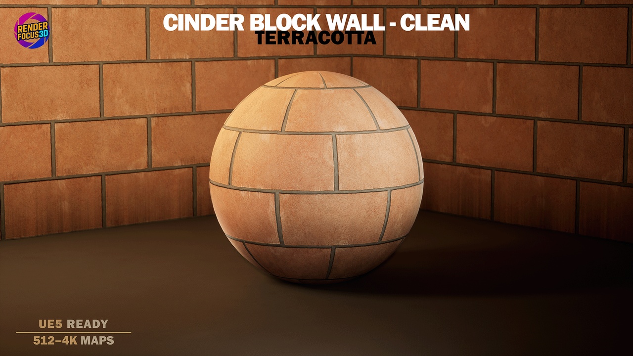 Media 1 for listing Cinder Block Wall – Clean Terracotta