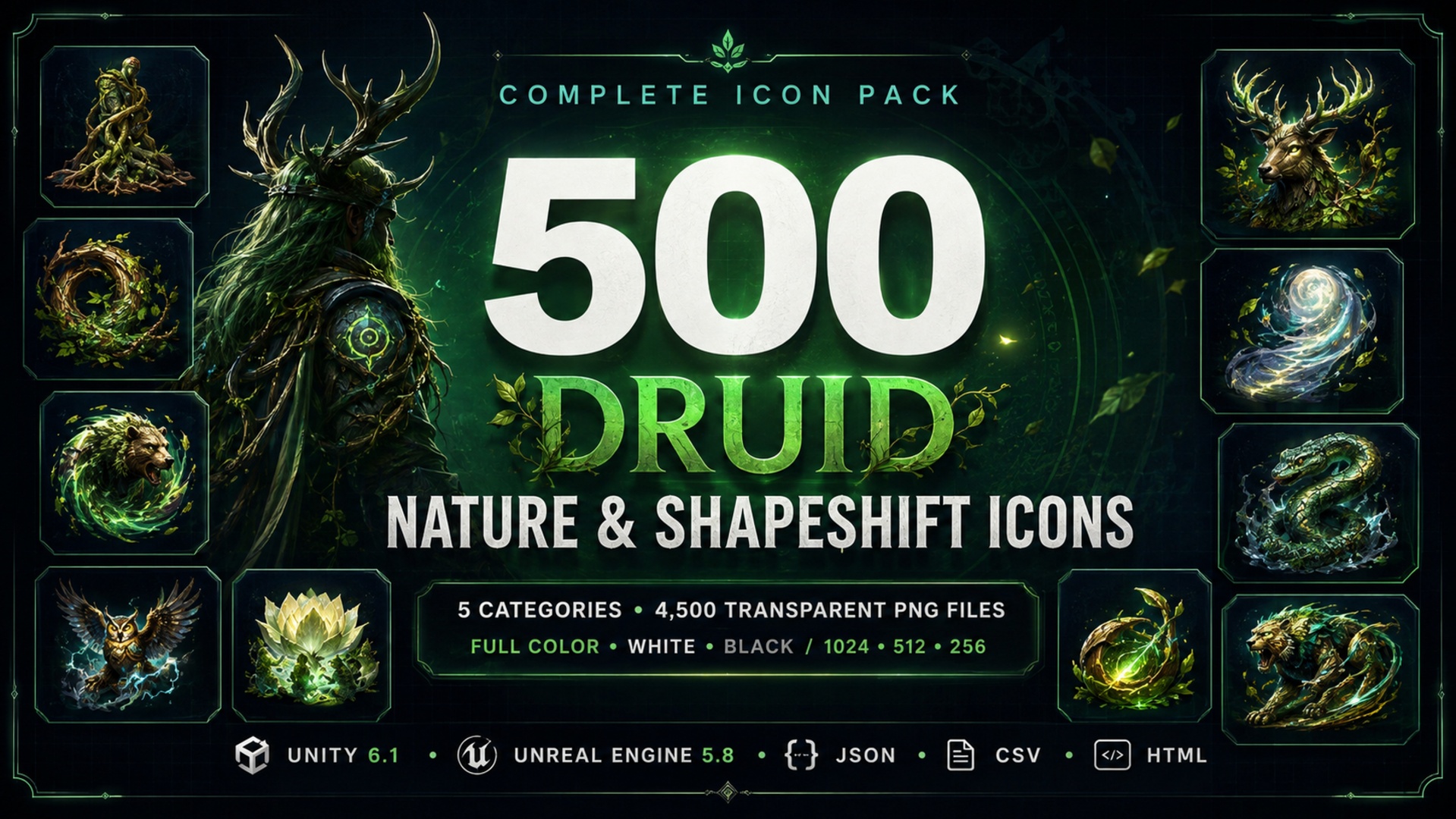Media 1 for listing 500 Druid Skills, Nature & Shapeshift Icons