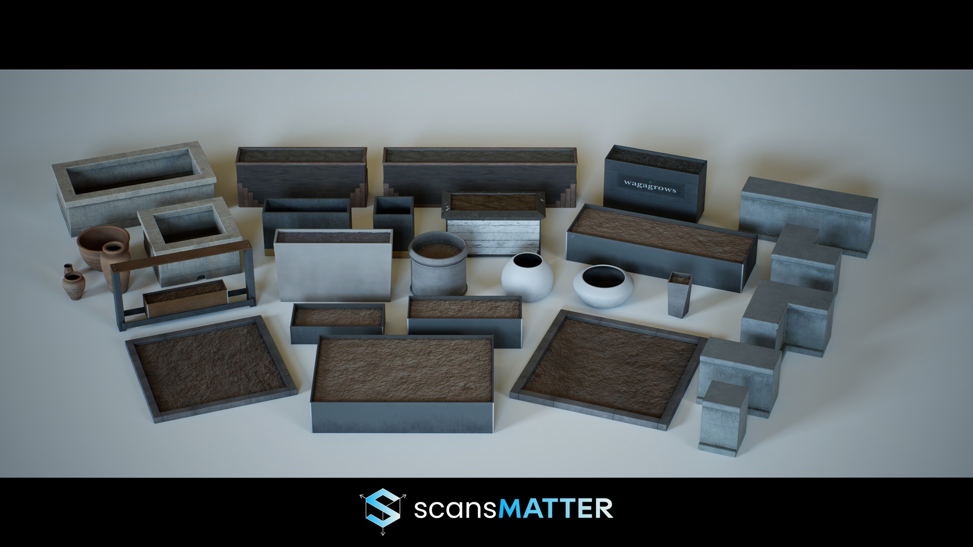 Media 1 for listing Planters & Pots Kit - Game-Ready, Planter & Pot 3D Assets