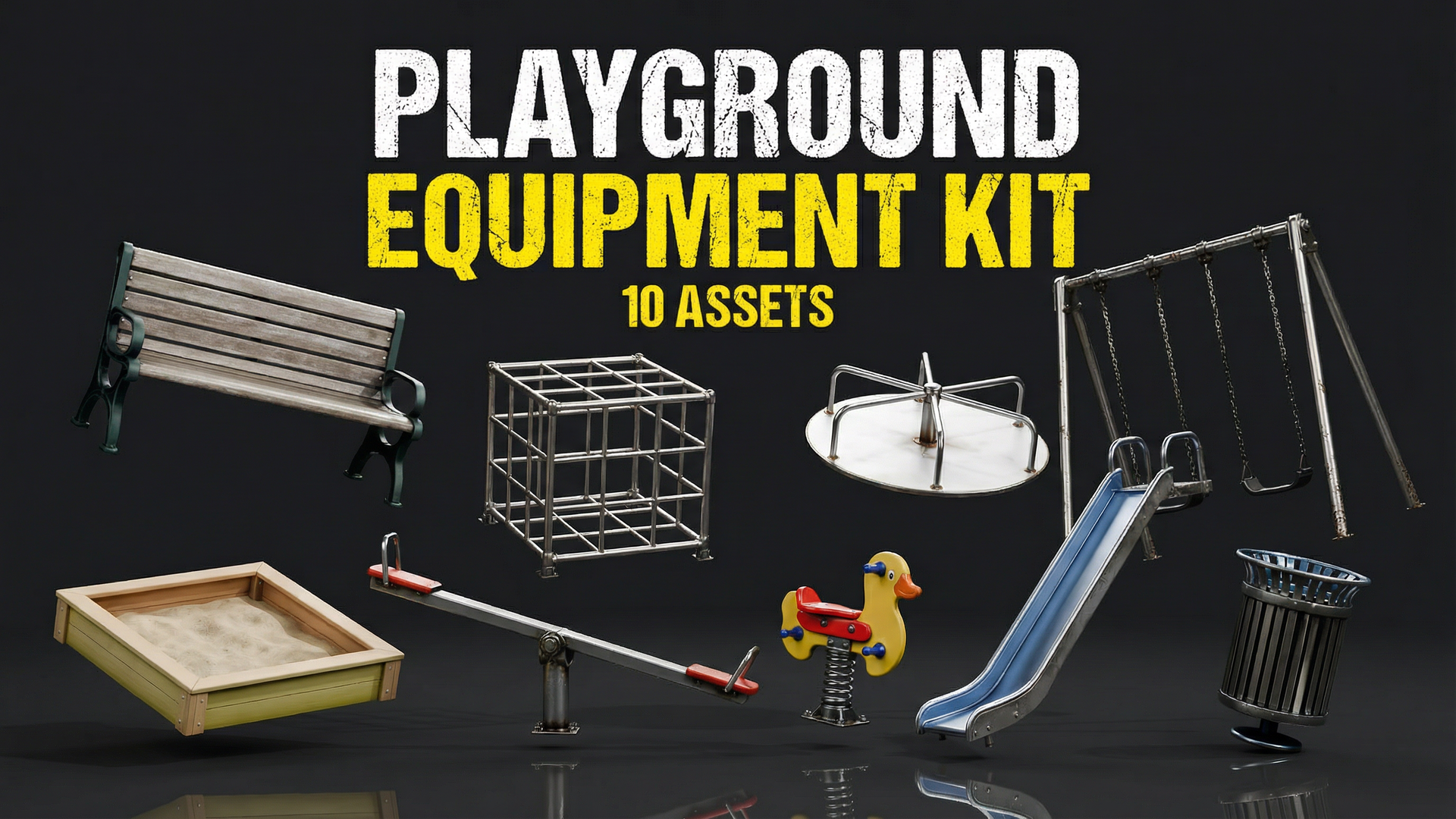 PLAYGROUND EQUIPMENT KIT Low-poly 3D model | Fab