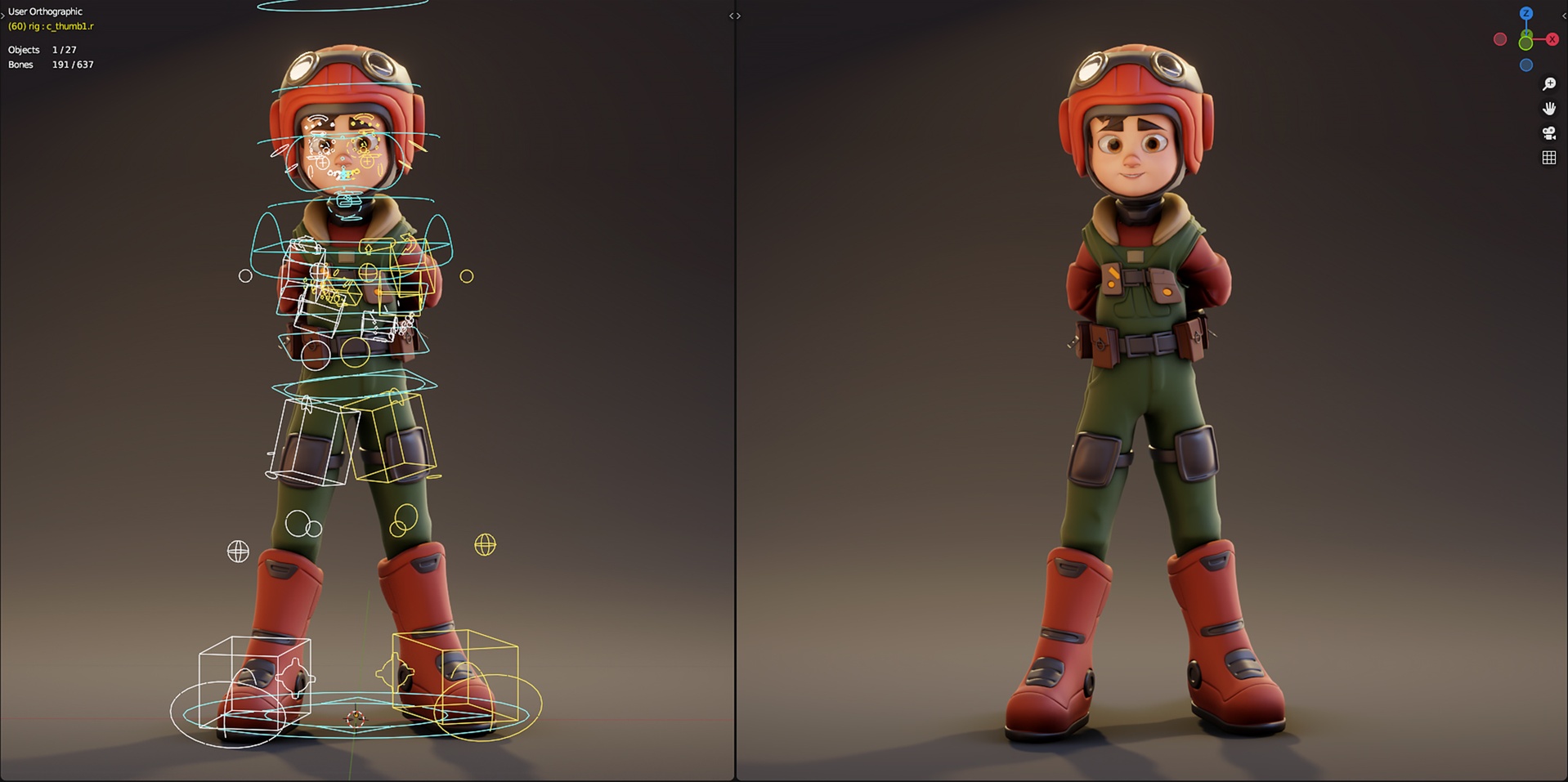 Media 1 for listing Rigged Stylized Space Guardian Boy - Blender