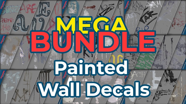 Megabundle Ultimate Painted Wall Decals 300+ Leaks, Drips & Wear (UE 5.4+)
