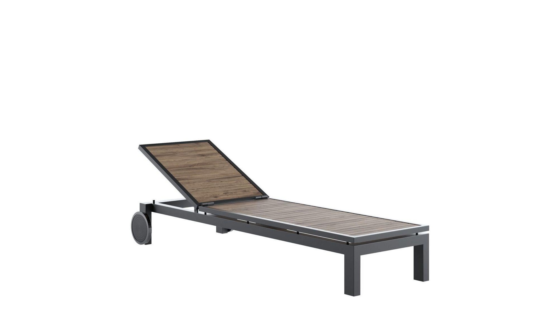 Media 1 for listing Modern Outdoor Aluminum & Wood Chaise Lounge Set – 3D Model