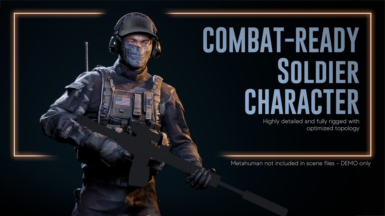出品Rigged Combat-Ready Soldier Character - 5 Camo Colorsのメディア1