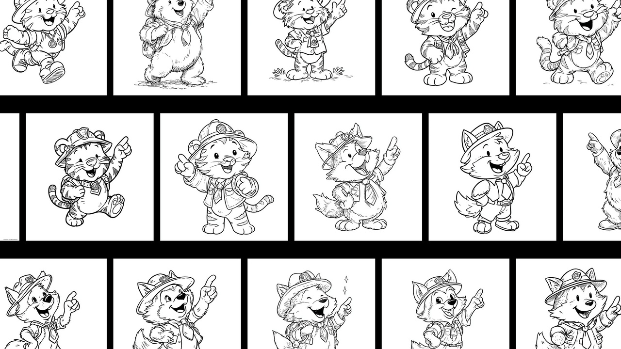 Media 1 for listing Line Drawing Animals