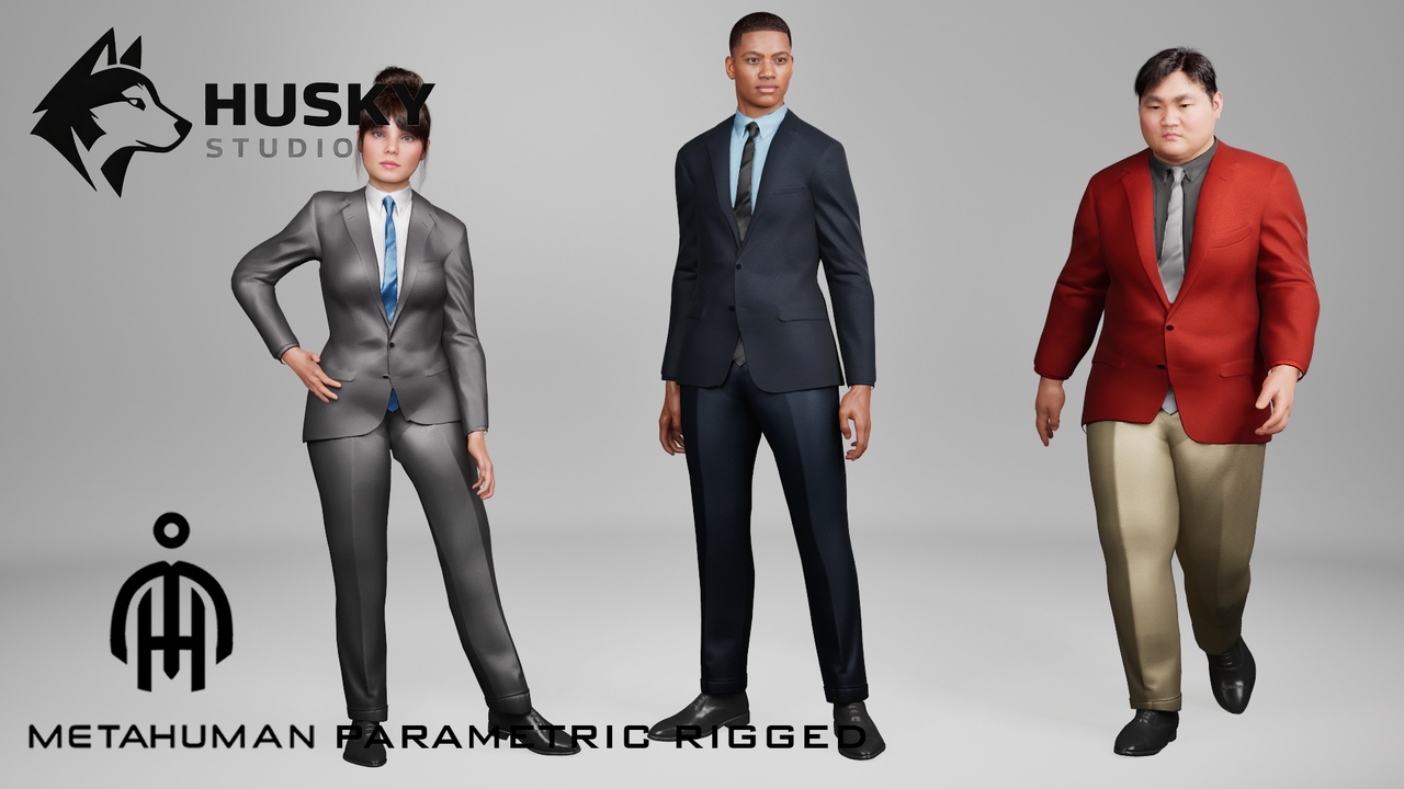 Media 1 for listing Business Suit - 55 - Metahuman - Parametric outfit