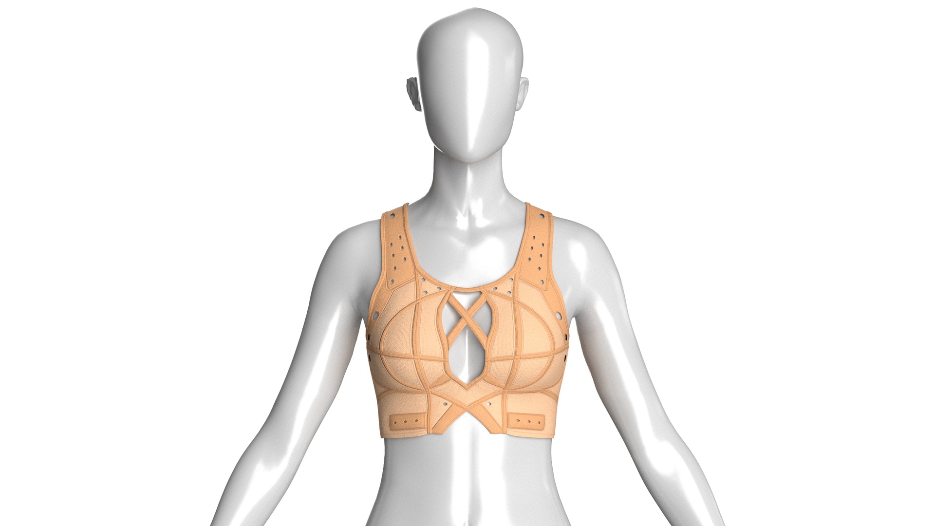 Media 1 for listing Girls Crop Top With Front Keyhole Straps | High Poly