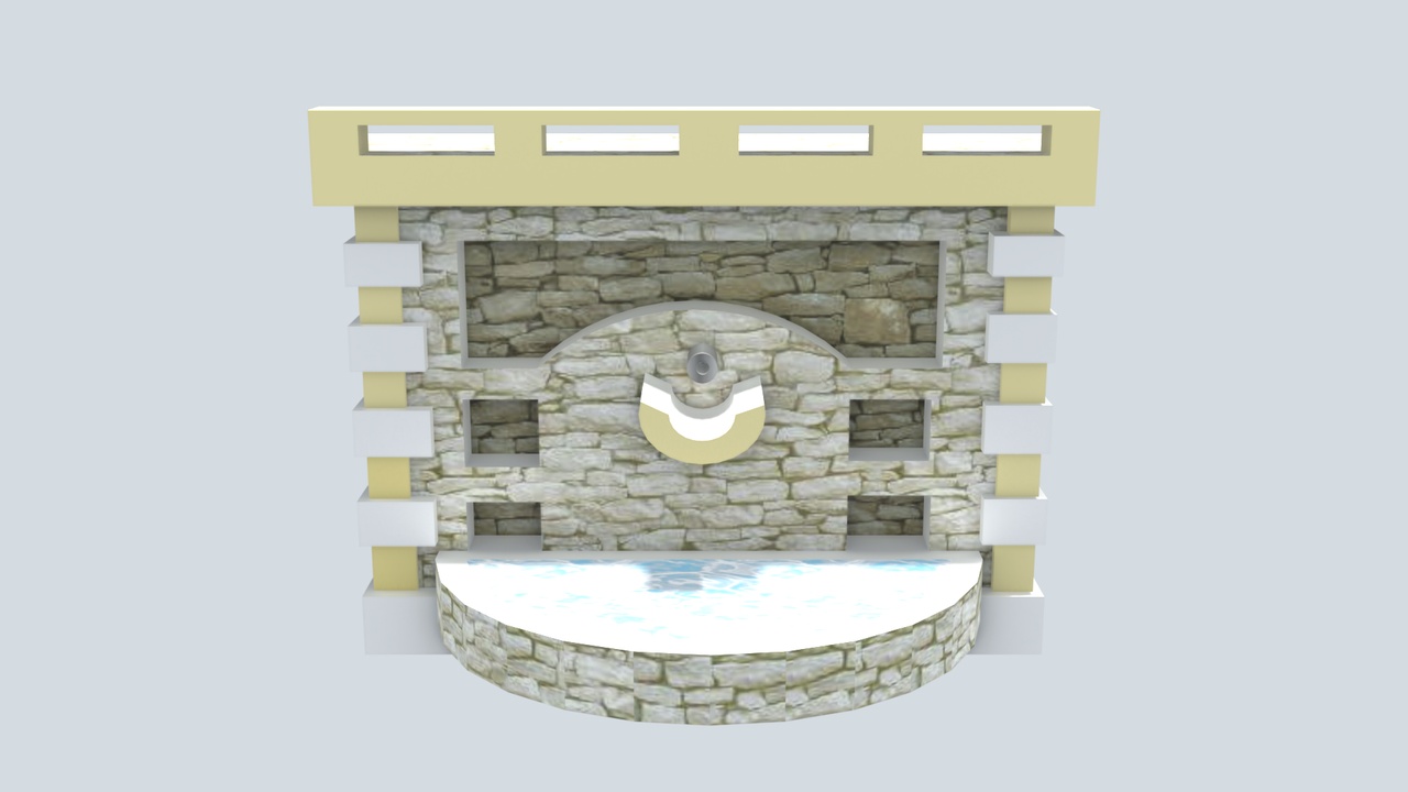 Media 1 for listing Stone Wall Water Feature Fountain with Arched Niche 3D Model