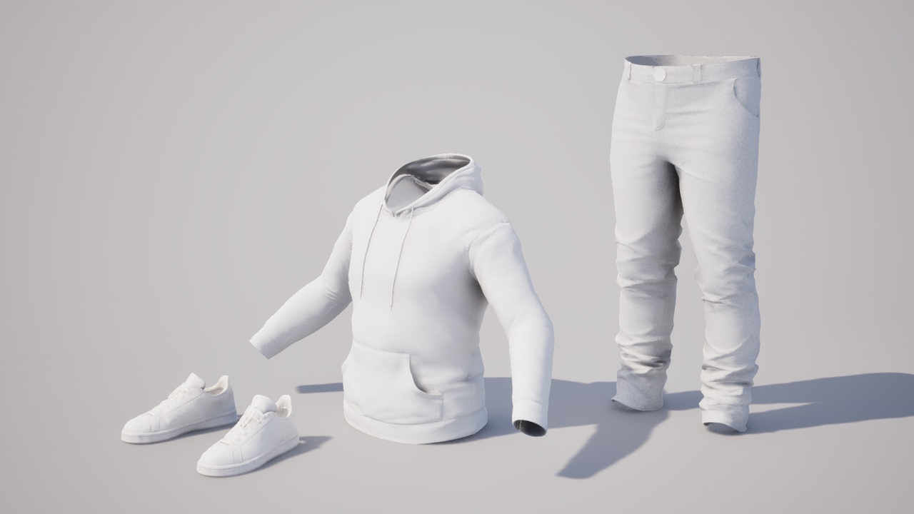 Media 1 for listing Hoodie Casual Sports Outfit - Metahuman Sportswear Sets Clothes Parametric PBR